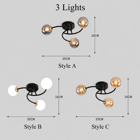 Modern Iron Glass Flush Mount Ceiling Light for Living Room