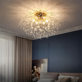 Crystal Flush Mount Chandelier Ceiling Light for Bedrooms, Kitchens, Islands, Corridor