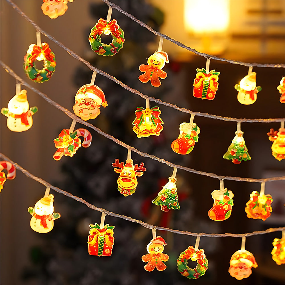 Christmas Tree Snowman Battery Powered Decorative String Lights