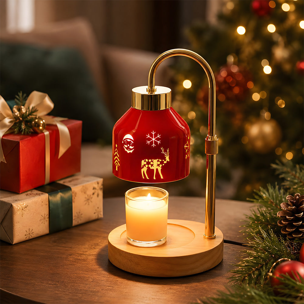 Creative Dimmable Wooden Iron Christmas Candle Lamp for Bedroom