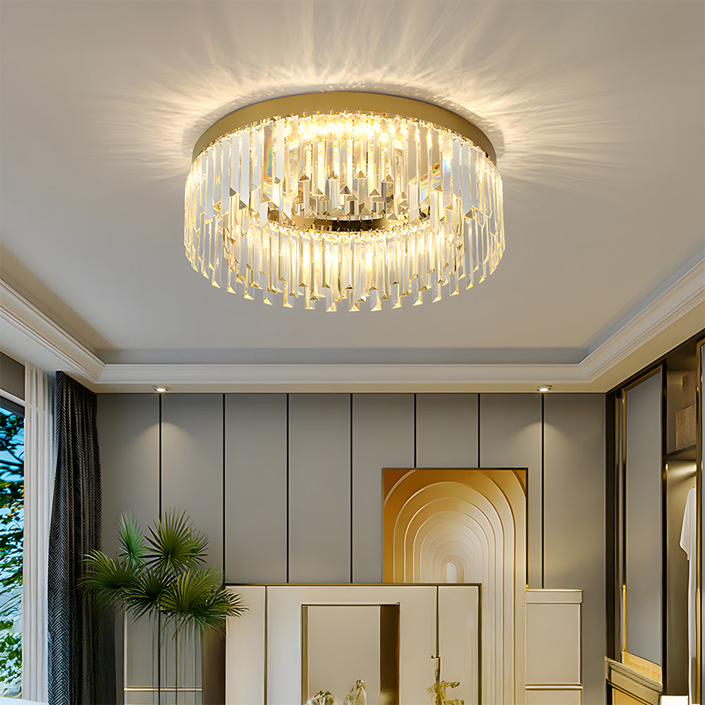 Round Led Crystal Ceiling Light for Living Room