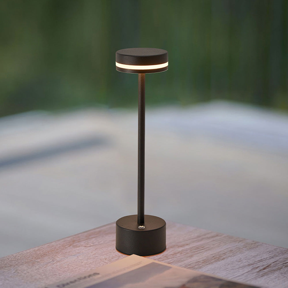 Modern I-Shaped Metal Rechargeable Dimmable Touch Table Lamp for Bedroom Tea Room