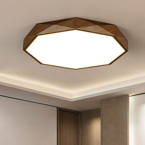 Disc Brown Simple LED Ceiling Light For Bedroom