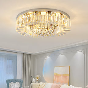 Modern Crystal Flush Mount Ceiling Light Fixture For Bedroom Hallway