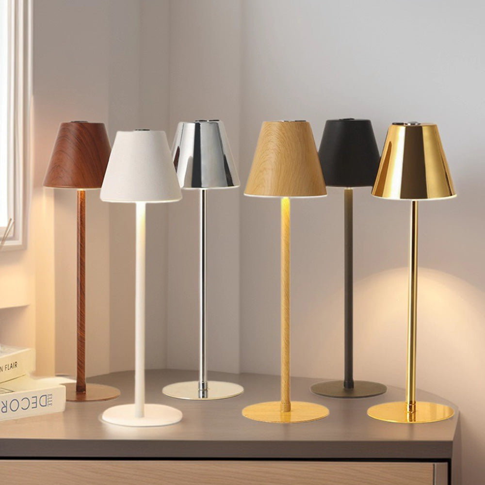 Tall-Stem Mushroom Acrylic Rechargeable Touch Control Table Lamp for Bedroom