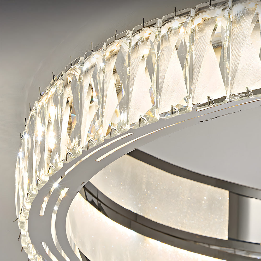 Crystal Aluminium Ring Trim LED Ceiling Light for Living Room