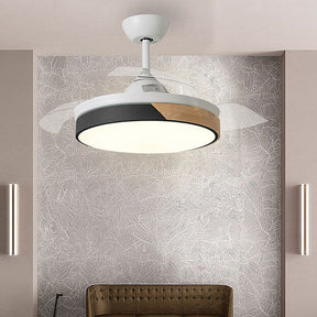 Acrylic Macaron Restaurant Simple Ceiling Fan With Light