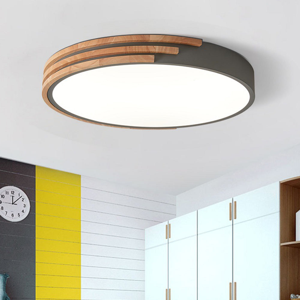 Simple Wood LED Ceiling Lights for Bedroom