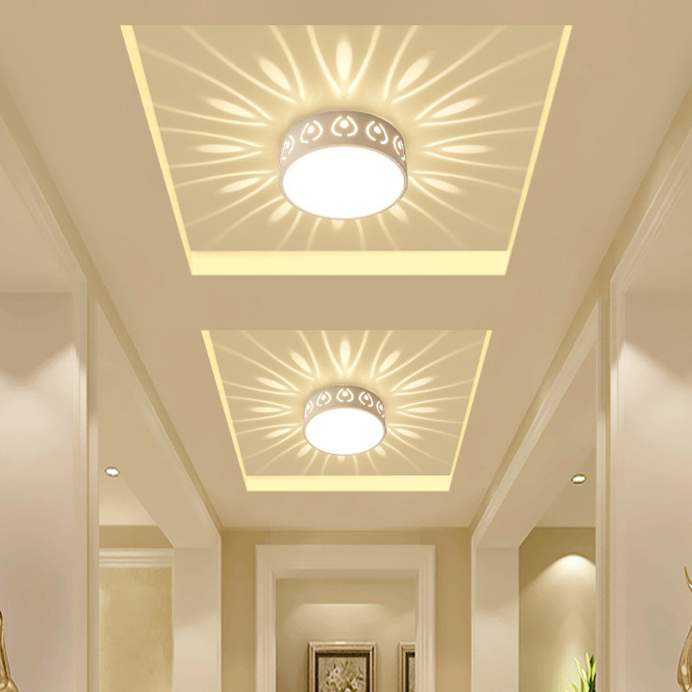 Round Recessed Flush Ceiling Lights for Hall Porch Walkway