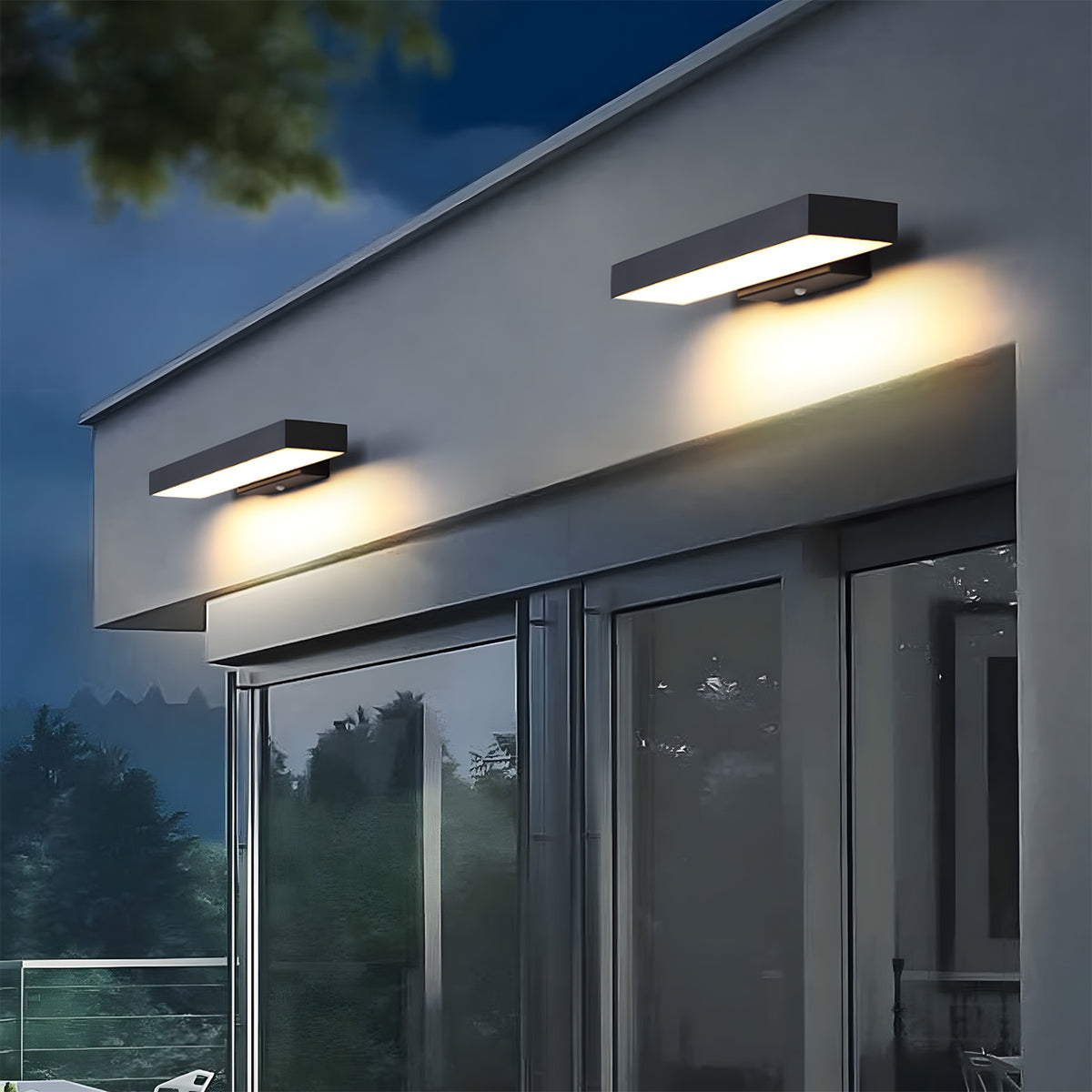 Modern IP54 Waterproof Linear PIR Motion Sensor LED Outdoor Wall Lights for Patio