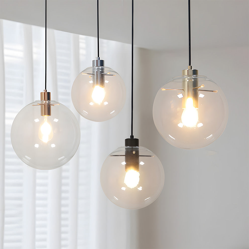 Industrial Vintage Transparent Glass Island Pendant Lights