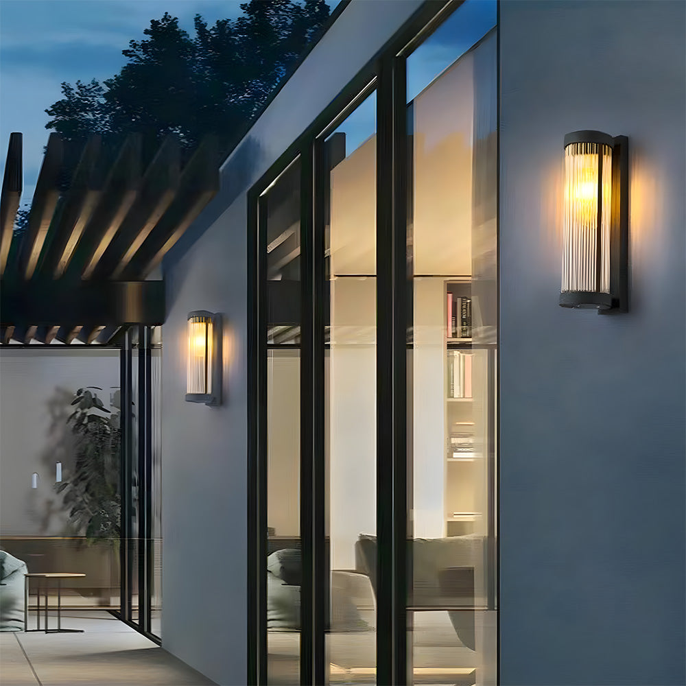 Cylindrical Glass Outdoor Wall Lights for Outdoor