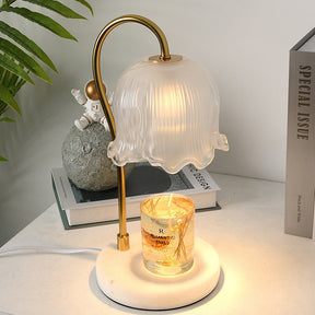 Modern Flower Shape Glass Warming Candle Lamp