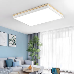Modern Wooden Dimmable Flush Mount LED Ceiling Lights for Living Room Hallway