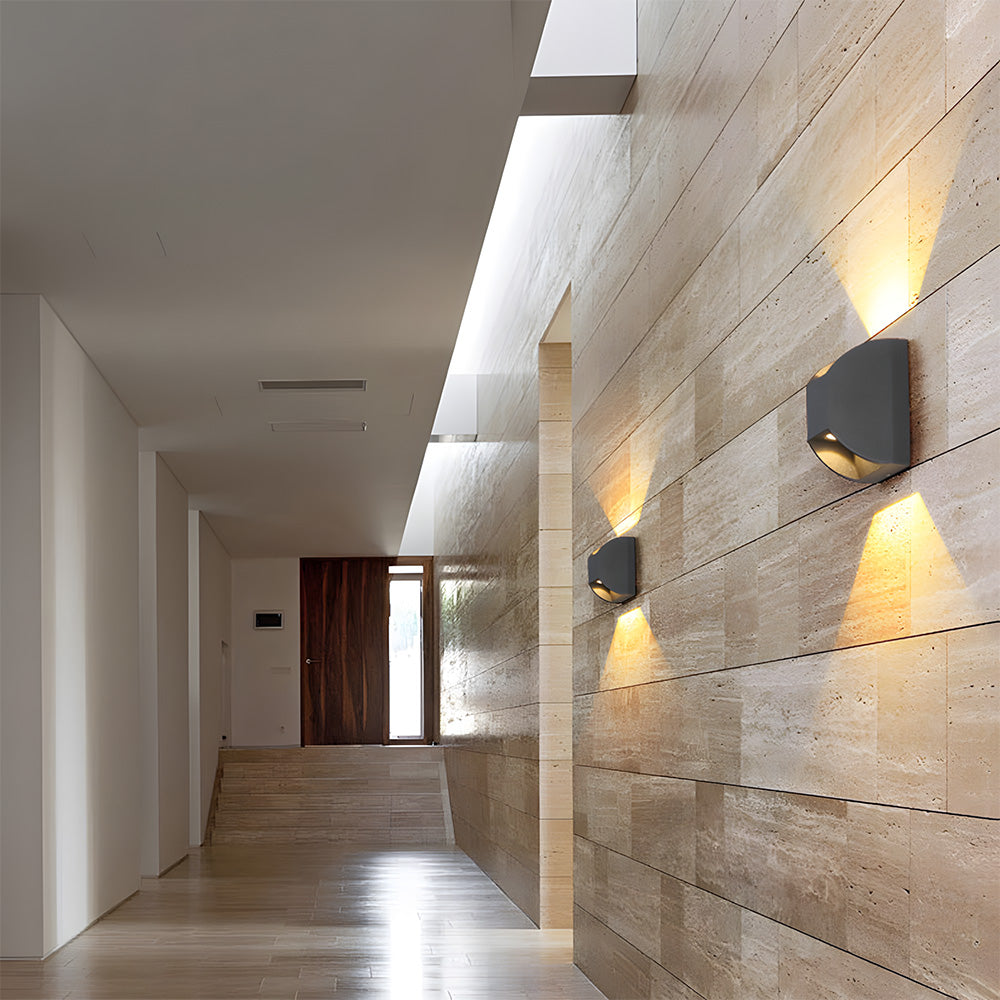 Semicircular Aluminium Acrylic LED Outdoor Wall Lights for Patio Yard