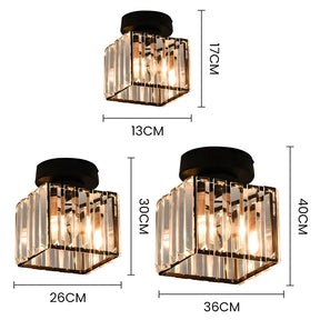 Modern Simplicity Clear Striped Glass Shade Ceiling Light