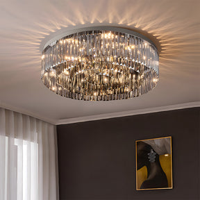 Luxury Crystal Round Flush Mount LED Ceiling Lights for Living Room