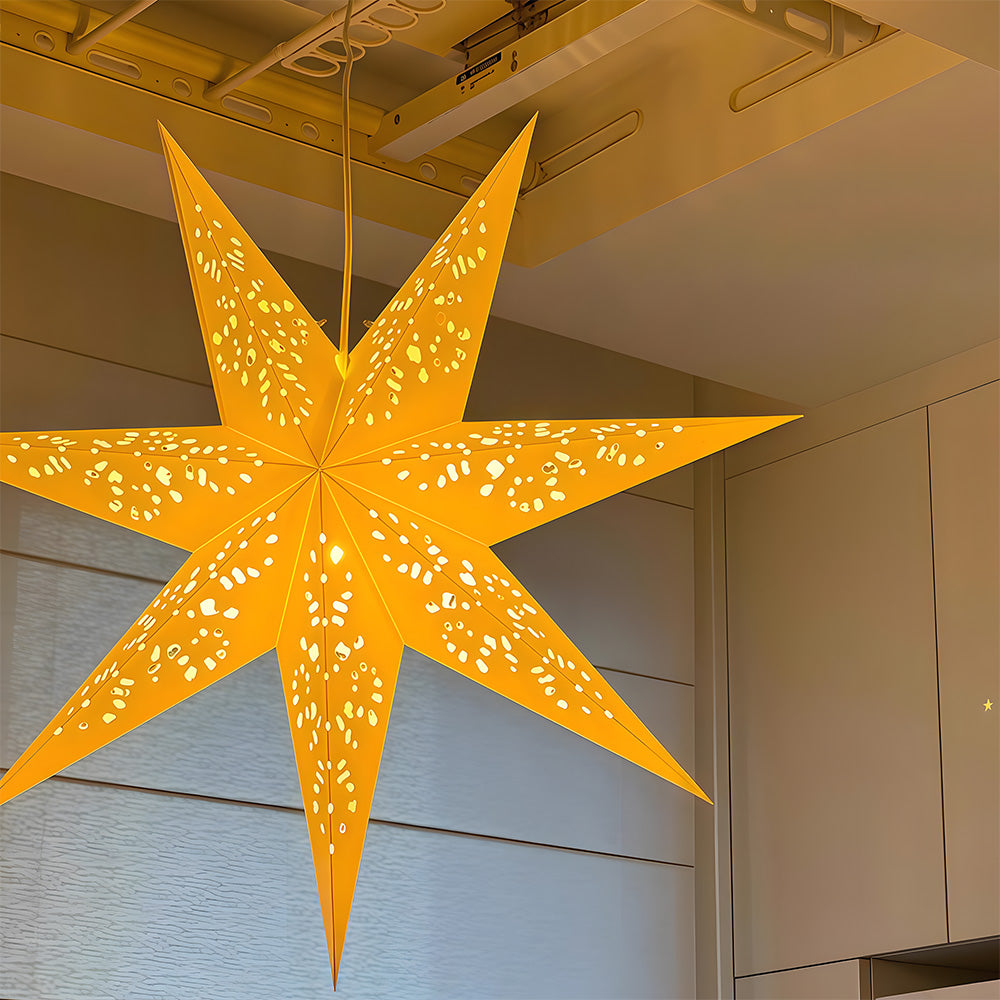Nordic 7-points Paper Star Pendant Lights for Christmas Decoration