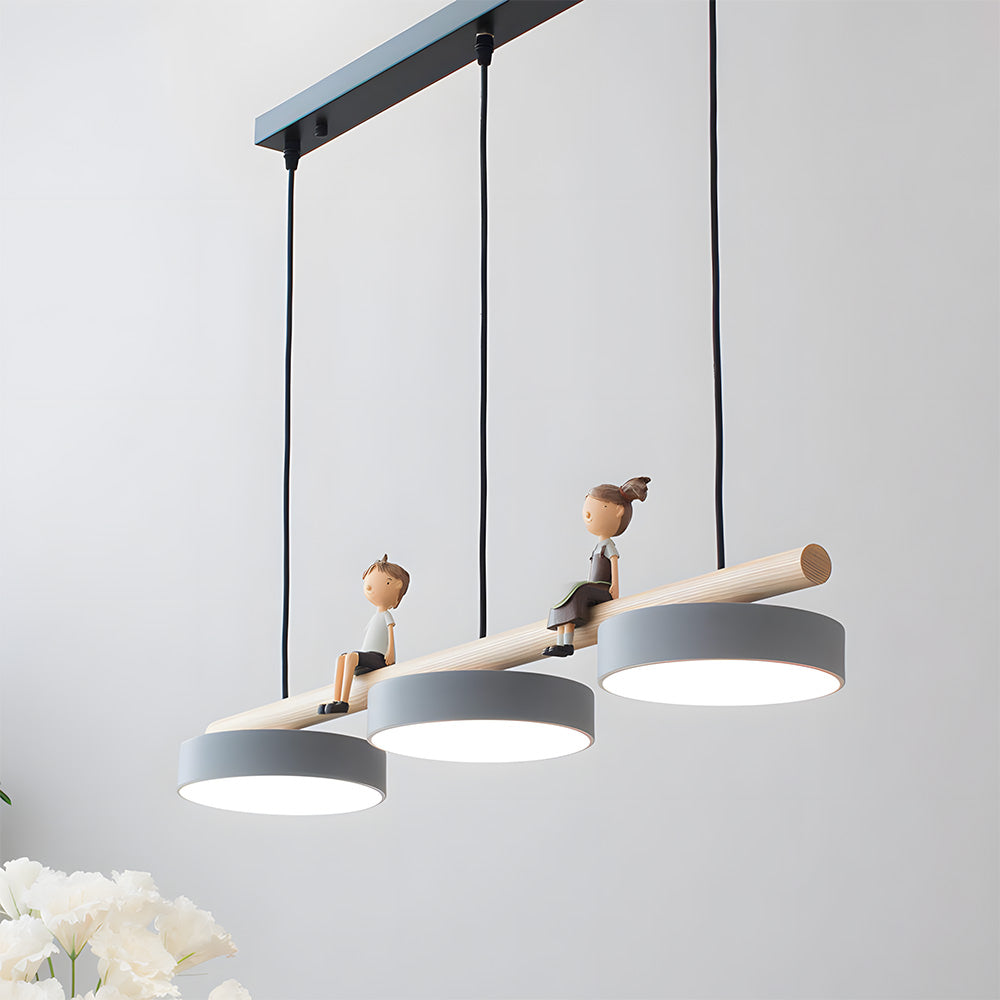 Modern Macaron LED Pendant Light With Cartoon Figures for Dining Area