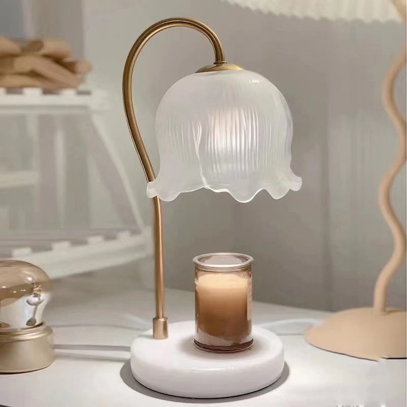 Modern Flower Shape Glass Warming Candle Lamp