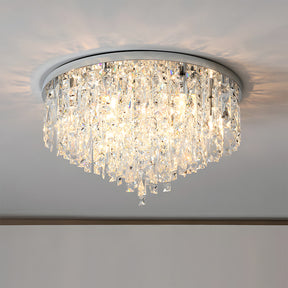 Luxury Crystal Ceiling Light Stainless Steel Flush Mount for Porch