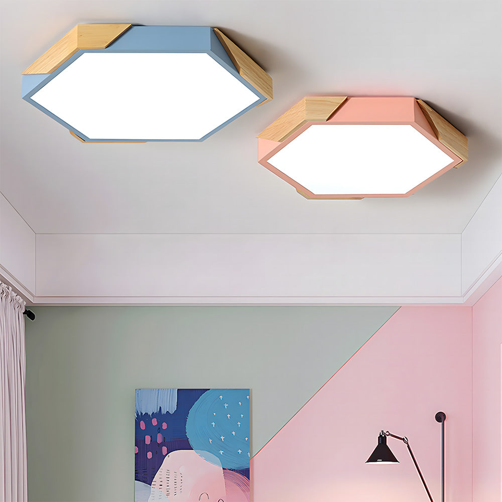 Modern Flush Mount Hexagonal LED Ceiling Lights for Hallway