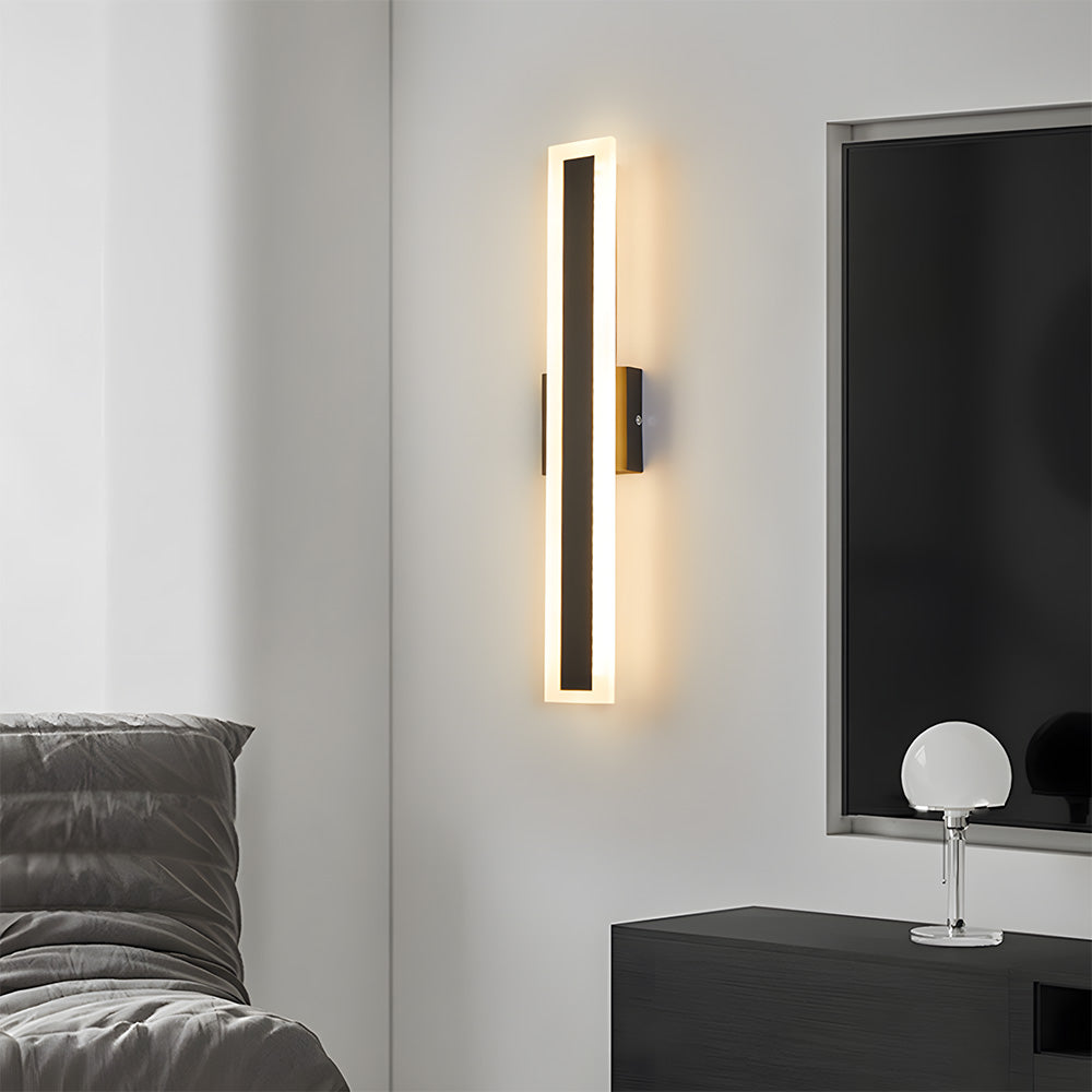IP65 Linear Vertical Black Hardware Acrylic LED Wall Lights for Hallway