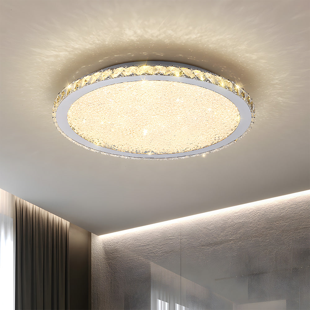 Chrome Crystal Flush Mount Ceiling Light Luxury Crystal Chandeliers