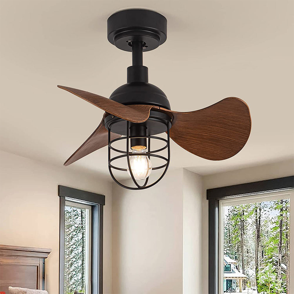 Cute Contemporary Dark Walnut Ceiling Fans With Lighting