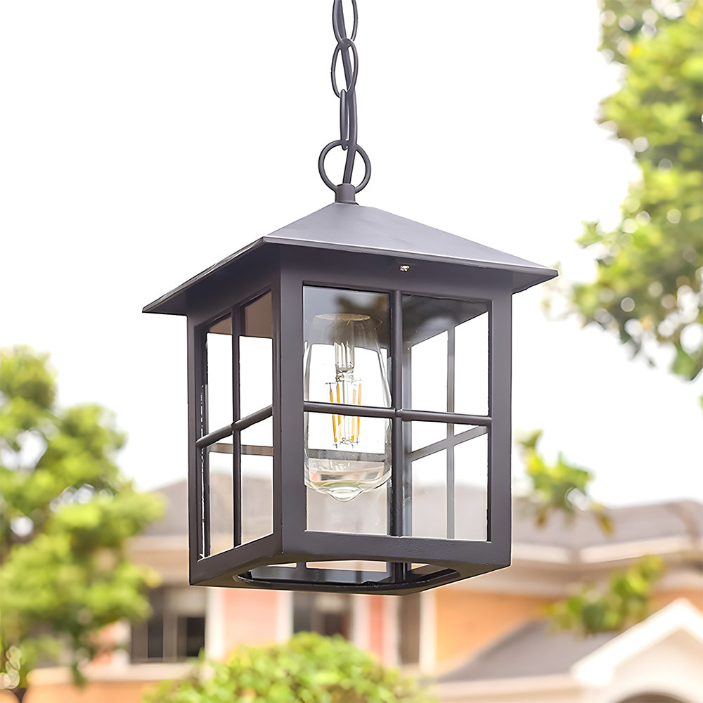 IP65 Black Outdoor Hanging Pendant Light with Adjustable Chain