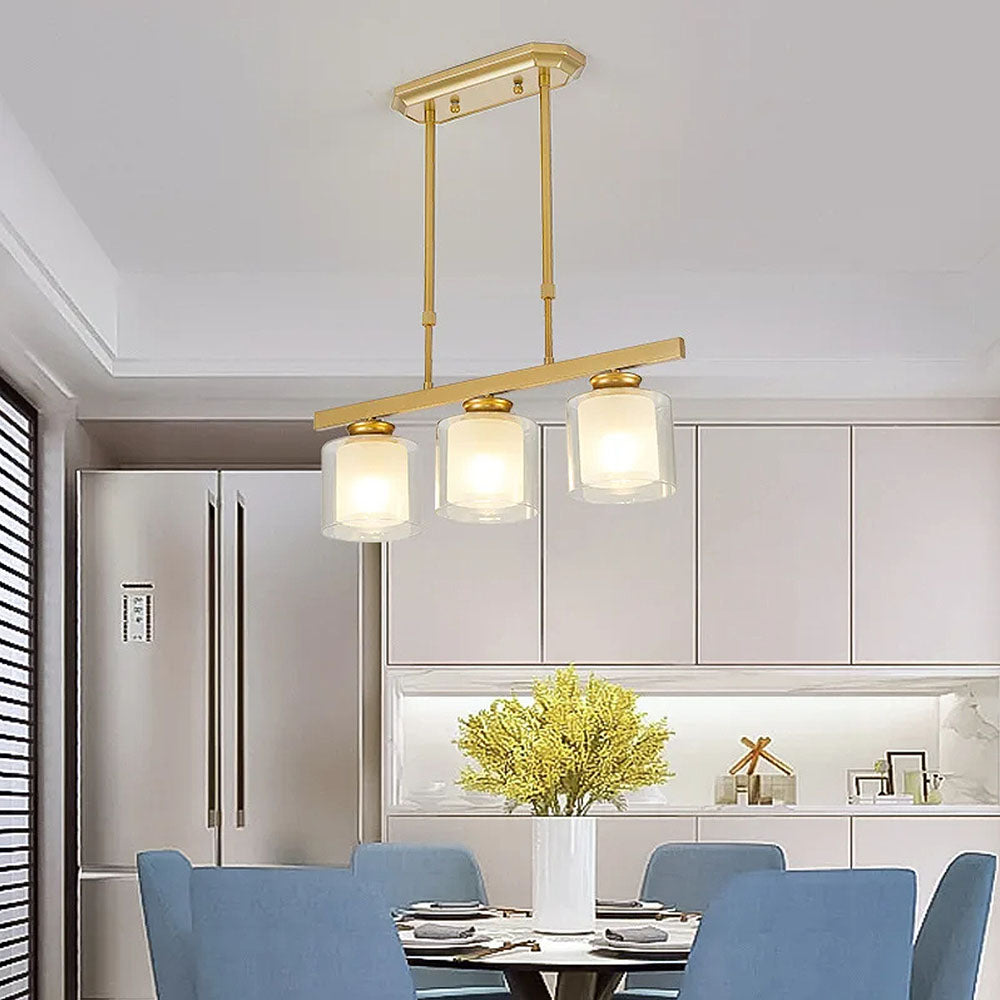 Modern Glass Kitchen Island Adjustable Height Ceiling Lights