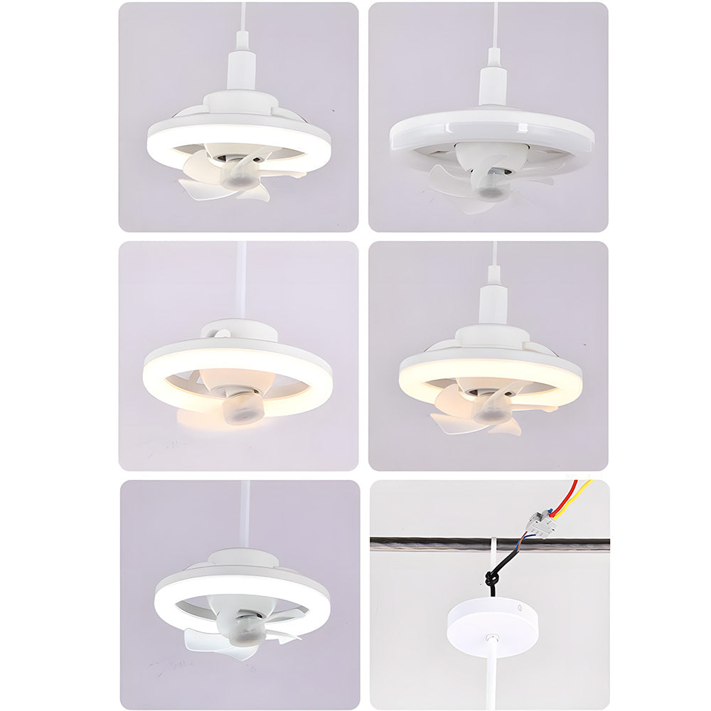 Mini ABS Ceiling Fans with Lights for Dormitory Porch Bedroom