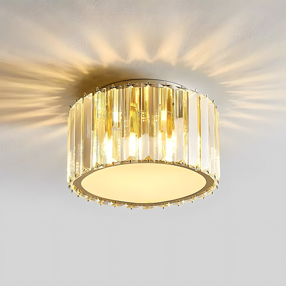 Luxury Crystal Semi Flush Hallway Ceiling Light Fixture