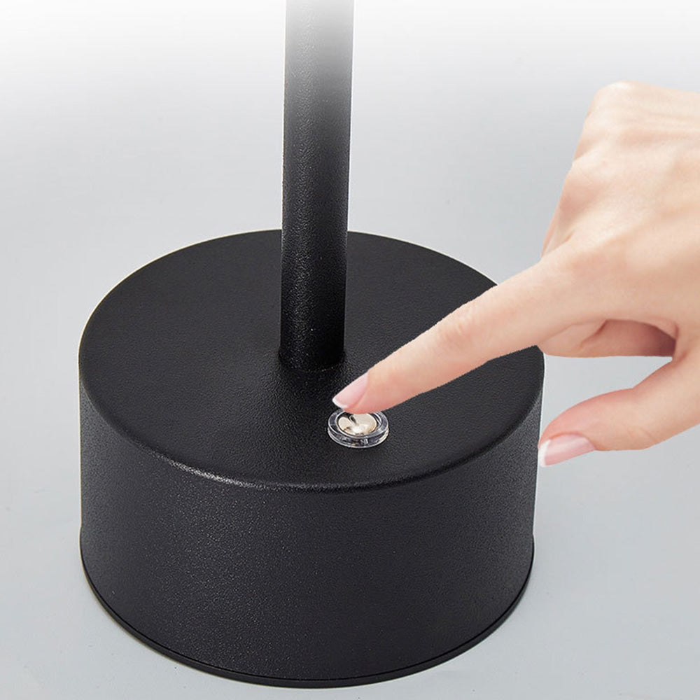 Modern I-Shaped Metal Rechargeable Dimmable Touch Table Lamp for Bedroom Tea Room