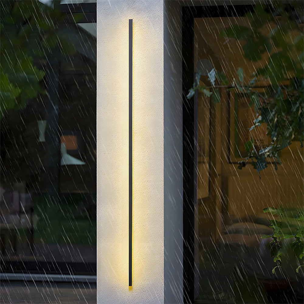 Modern Minimalist Black LED Linear Outdoor Wall Lamp