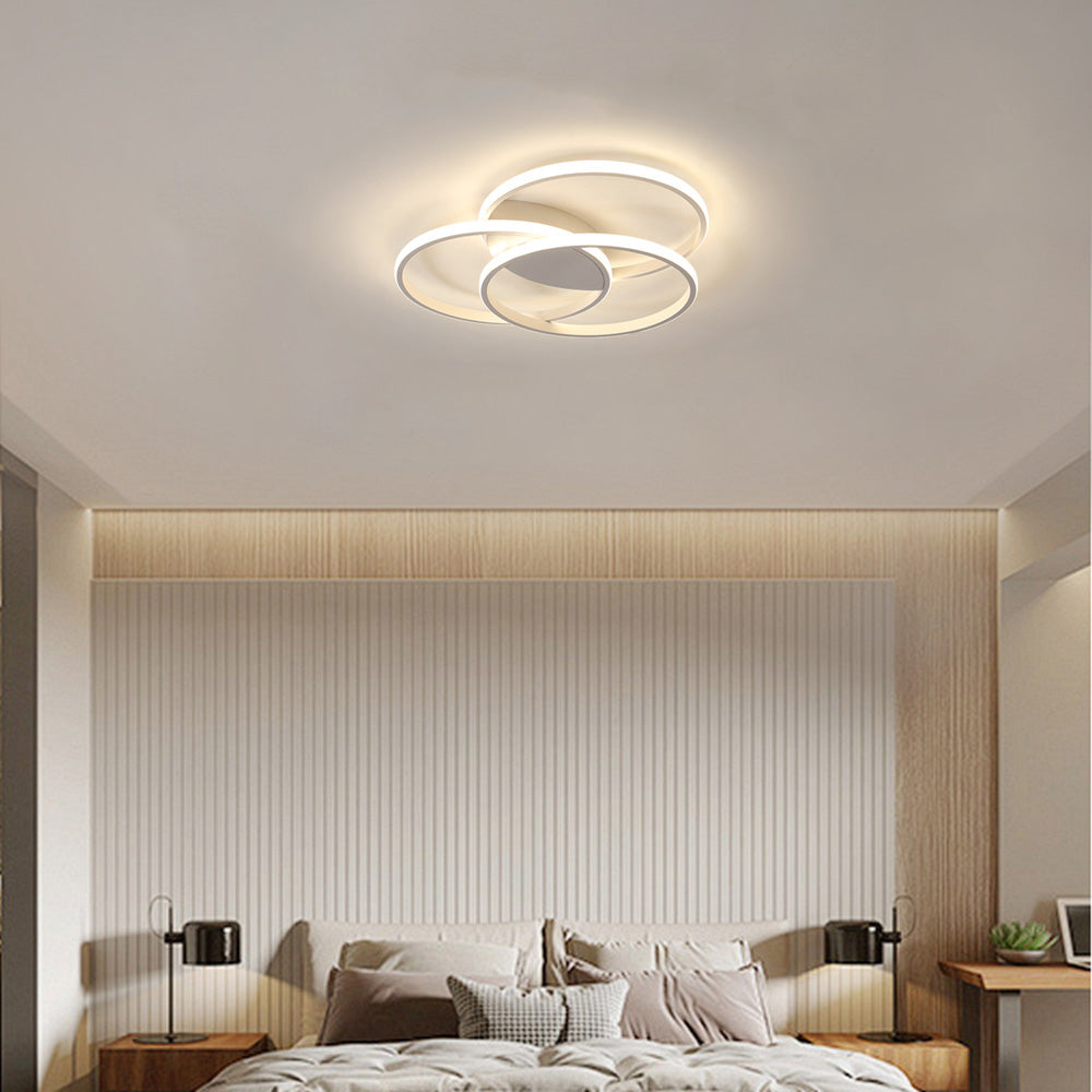 Modern Minimalist White Circle Iron LED Ceiling Lights For Living Room