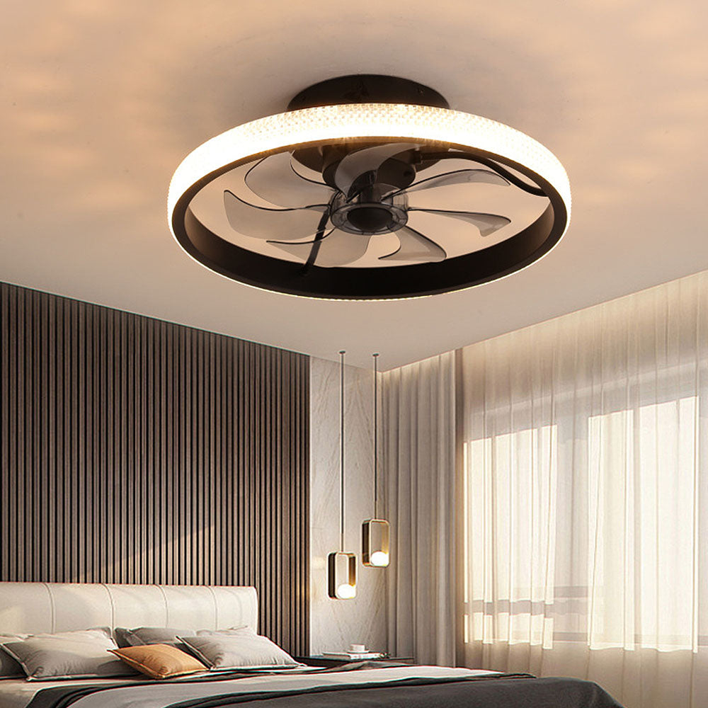 Modern Dimmable Hardware LED Ceiling Fan With Light