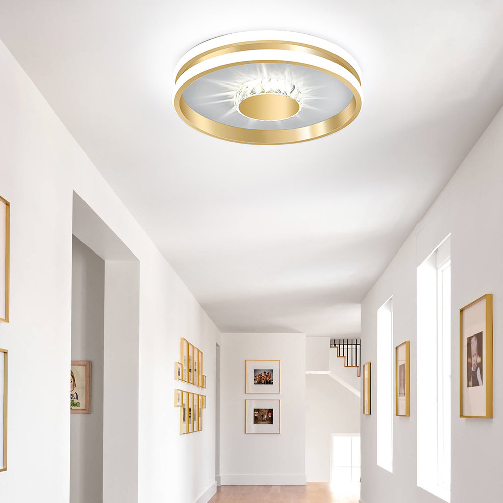 Gold Hallway Crystal LED Ceiling Lights