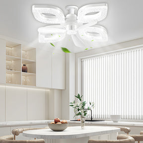 Modern Flush Silent Ceiling Fan with Light for Bedroom Living Room