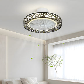 Modern Ceiling Fan with Light for Kids room Kitchen Bedroom, 3 Speed, Low Profile Remote Control