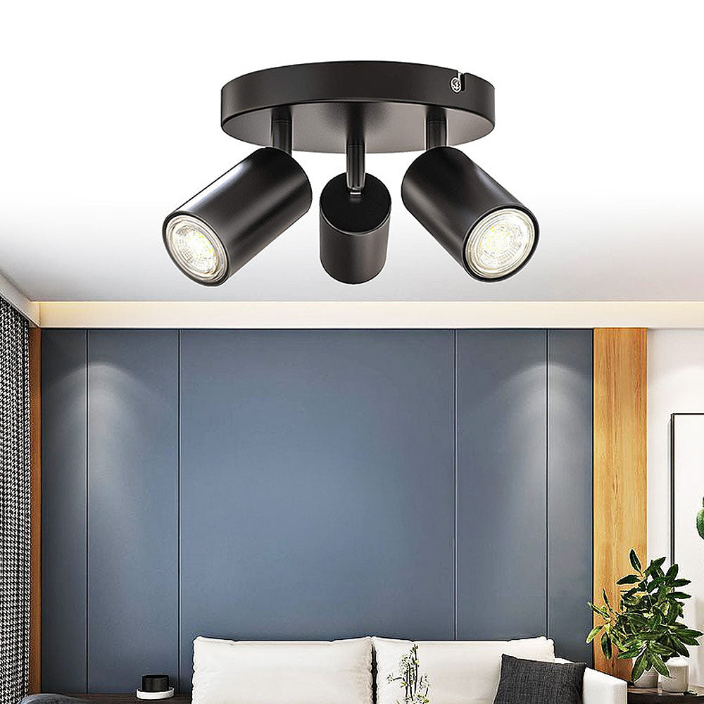 Three Bulbs Adjustable Modern Iron Living Room Track Spotlights