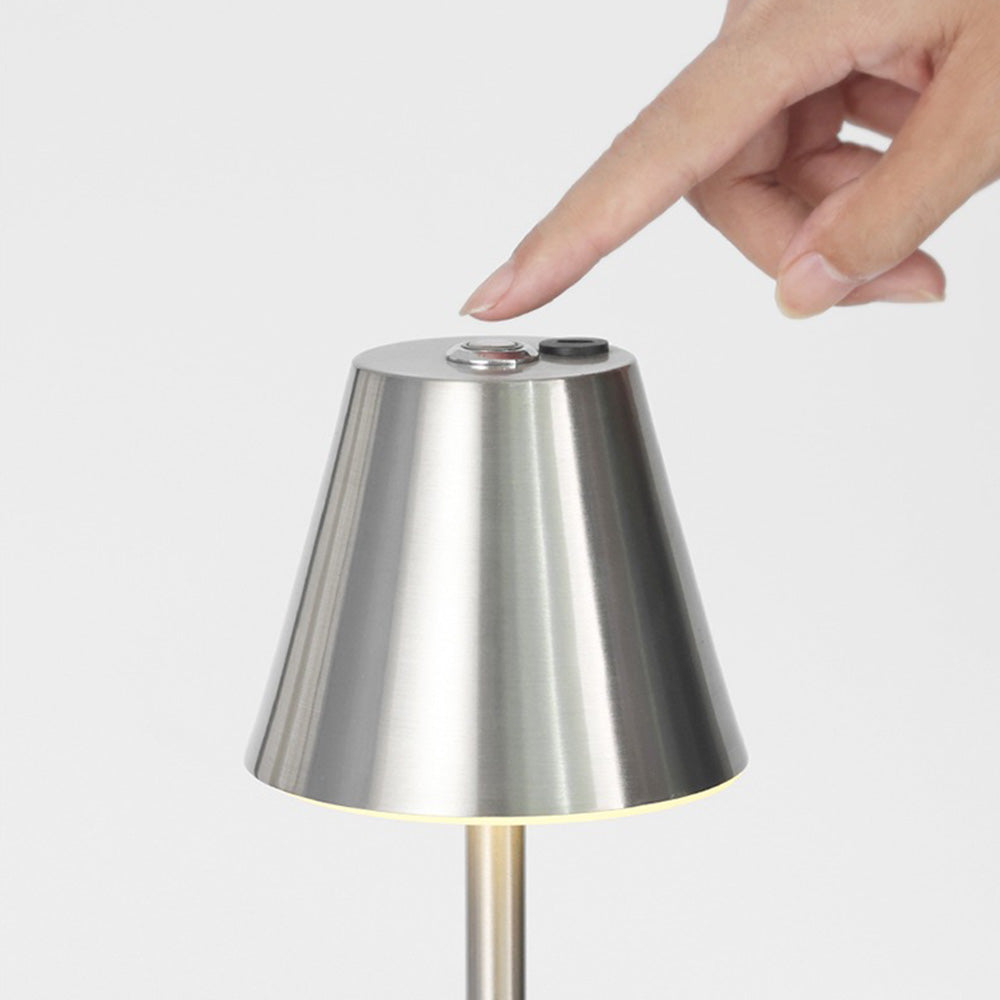 Tall-Stem Mushroom Acrylic Rechargeable Touch Control Table Lamp for Bedroom