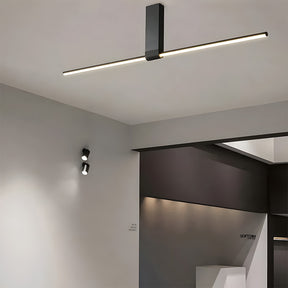 Modern Minimalist Aluminium LED Linear Semi Flush Mount Ceiling Light for Living Room Bedroom Hallway