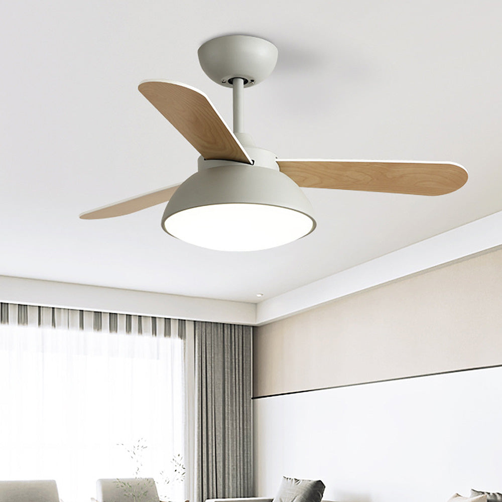 Nordic Modern Simple Flush Ceiling Fan With LED Lighting