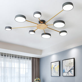 Multi Bulbs Round LED Bedroom Ceiling Light