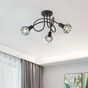 3 Lights Industrial Stylish Iron Living Room Ceiling Lights