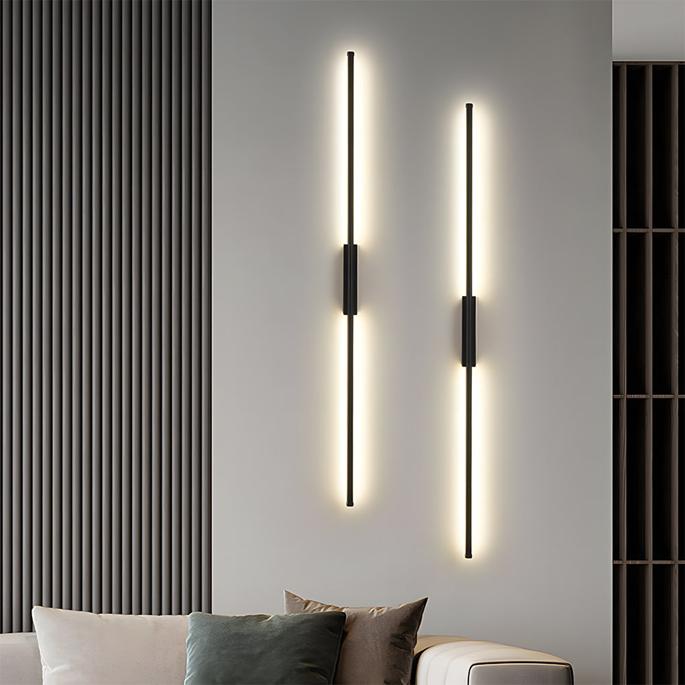 Black Long Strip LED Linear Wall Sconce for Living room Bedroom