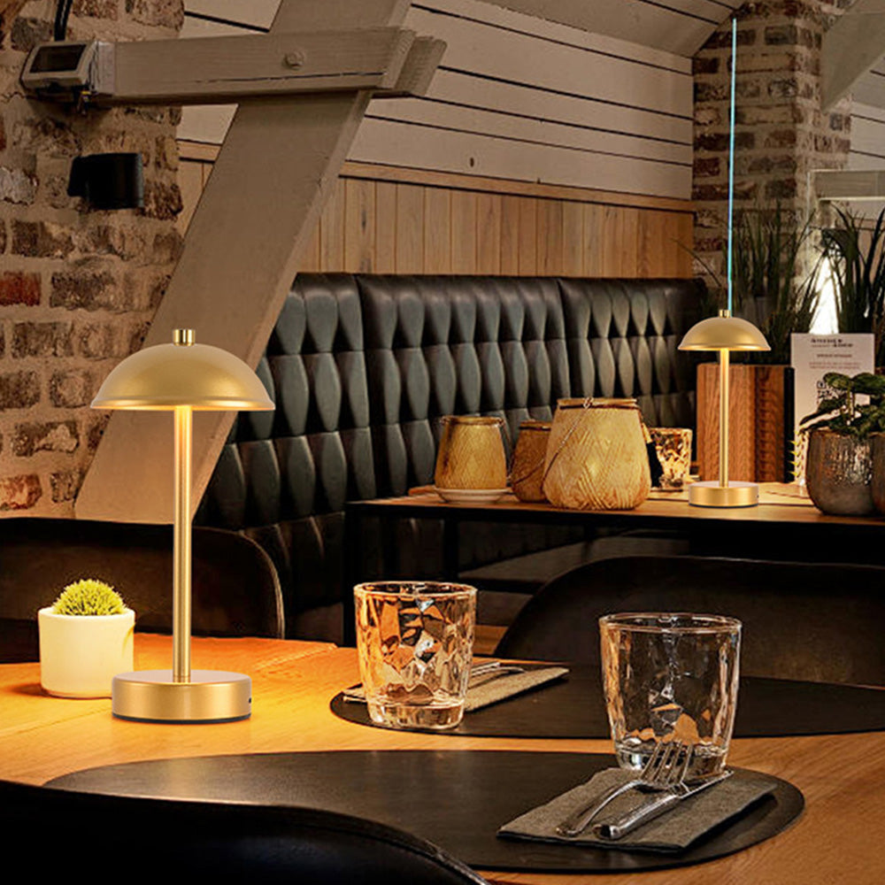 Creative Umbrella and Dome Acrylic Shade Rechargeable Table Lamp for Bar Cafe