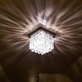 Modern Crystal Small Flush Mount Hallway Ceiling Lamp