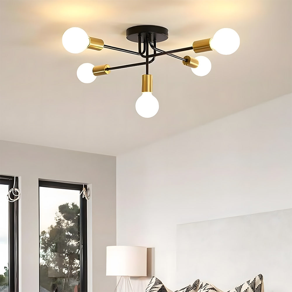 Industrial Style Semi-Flush Mount Ceiling Lights for Living Room